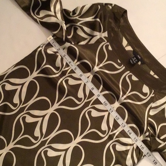 H&M ABSTRACT PRINT DESIGN THREE QUARTER SLEEVES DRESS SZ 4 - Picture 7 of 10